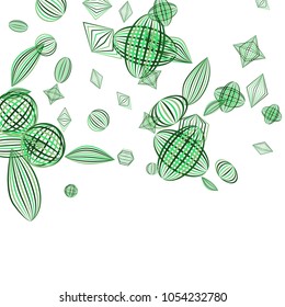 Falling geometric figures. Abstract background with color striped figures for poster or mobile application. Background with falling color striped geometric figures for your design. Vector texture.