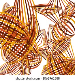 Falling geometric figures. Abstract background with color striped figures for poster or mobile application. Background with falling color striped geometric figures for your design. Vector texture.