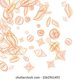 Falling geometric figures. Abstract background with color striped figures for poster or mobile application. Background with falling color striped geometric figures for your design. Vector texture.