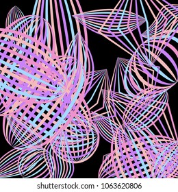 Falling geometric figures. Abstract background with color striped figures for poster or mobile application. Background with falling colorful geometric figures for your design. Vector texture.
