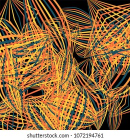 Falling geometric figures. Abstract background with color striped figures for print or banner. Background with falling colorful geometric figures for your design. Vector texture.
