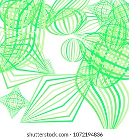 Falling geometric figures. Abstract background with color striped figures for banner or print. Background with falling color striped geometric figures for your design. Vector texture.