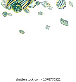 Falling geometric figures. Abstract background with color striped figures for poster or mobile application. Background with falling color striped geometric figures for your design. Vector texture.