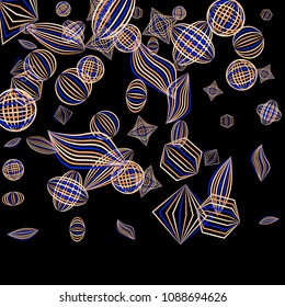 Falling geometric figures. Abstract background with color striped figures for mobile application or print. Background with falling colorful geometric figures for your design. Vector texture.
