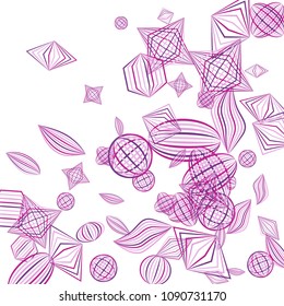 Falling geometric figures. Abstract background with color striped figures for mobile application or banner. Background with falling color striped geometric figures for your design. Vector texture.