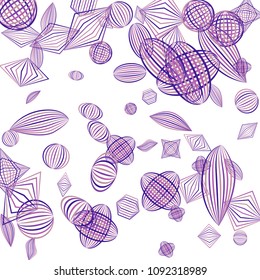 Falling geometric figures. Abstract background with color striped figures for poster or mobile application. Background with falling color striped geometric figures for your design. Vector texture.