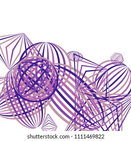 Falling geometric figures. Abstract background with color striped figures for poster or mobile application. Background with falling color striped geometric figures for your design. Vector texture.