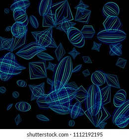 Falling geometric figures. Abstract background with color striped figures for mobile application or print. Background with falling colorful geometric figures for your design. Vector texture.
