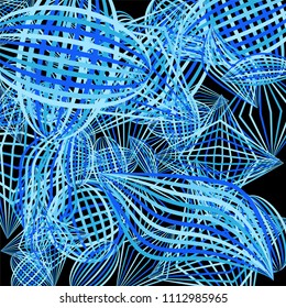 Falling geometric figures. Abstract background with color striped figures for mobile application or print. Background with falling colorful geometric figures for your design. Vector texture.
