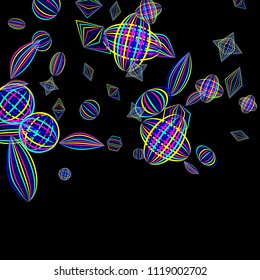 Falling geometric figures. Abstract background with color striped figures for mobile application or print. Background with falling colorful geometric figures for your design. Vector texture.
