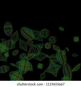 Falling geometric figures. Abstract background with color striped figures for mobile application or print. Background with falling colorful geometric figures for your design. Vector texture.
