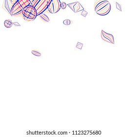 Falling geometric figures. Abstract background with color striped figures for poster or mobile application. Background with falling color striped geometric figures for your design. Vector texture.