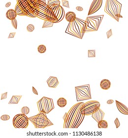 Falling geometric figures. Abstract background with color striped figures for mobile application or banner. Background with falling color striped geometric figures for your design. Vector texture.