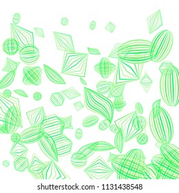 Falling geometric figures. Abstract background with color striped figures for poster or mobile application. Background with falling color striped geometric figures for your design. Vector texture.