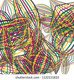 Falling geometric figures. Abstract background with color striped figures for poster or mobile application. Background with falling colorful geometric figures for your design. Vector texture.
