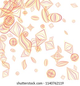 Falling geometric figures. Abstract background with color striped figures for banner or print. Background with falling color striped geometric figures for your design. Vector texture.