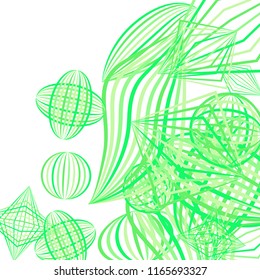 Falling geometric figures. Abstract background with color striped figures for banner or print. Background with falling color striped geometric figures for your design. Vector texture.