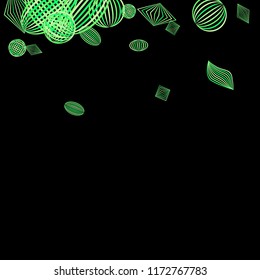 Falling geometric figures. Abstract background with color striped figures for print or banner. Background with falling colorful geometric figures for your design. Vector texture.