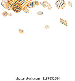 Falling geometric figures. Abstract background with color striped figures for poster or mobile application. Background with falling color striped geometric figures for your design. Vector texture.