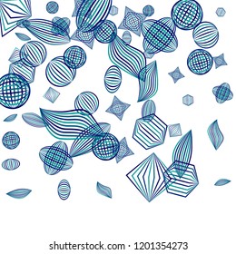 Falling geometric figures. Abstract background with color striped figures for poster or mobile application. Background with falling color striped geometric figures for your design. Vector texture.