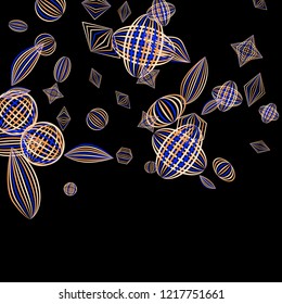 Falling geometric figures. Abstract background with color striped figures for card or poster. Background with falling colorful geometric figures for your design. Vector texture.