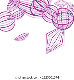 Falling geometric figures. Abstract background with color striped figures for poster or mobile application. Background with falling color striped geometric figures for your design. Vector texture.