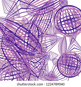 Falling geometric figures. Abstract background with color striped figures for mobile application or print. Background with falling colorful geometric figures for your design. Vector texture.