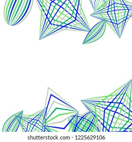 Falling geometric figures. Abstract background with color striped figures for mobile application or print. Background with falling colorful geometric figures for your design. Vector texture.