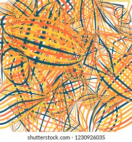 Falling geometric figures. Abstract background with color striped figures for mobile application or print. Background with falling colorful geometric figures for your design. Vector texture.