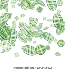 Falling geometric figures. Abstract background with color striped figures for card or poster. Background with falling color striped geometric figures for your design. Vector texture.