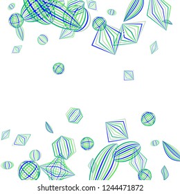 Falling geometric figures. Abstract background with color striped figures for poster or mobile application. Background with falling color striped geometric figures for your design. Vector texture.