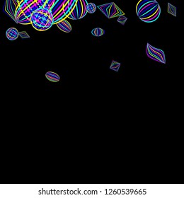 Falling geometric figures. Abstract background with color striped figures for mobile application or print. Background with falling colorful geometric figures for your design. Vector texture.