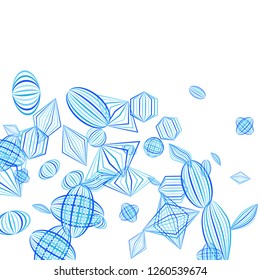 Falling geometric figures. Abstract background with color striped figures for mobile application or banner. Background with falling color striped geometric figures for your design. Vector texture.