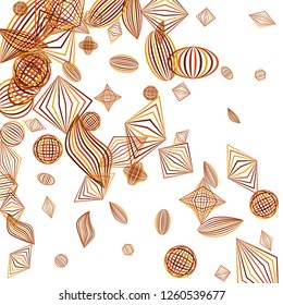 Falling geometric figures. Abstract background with color striped figures for banner or print. Background with falling color striped geometric figures for your design. Vector texture.