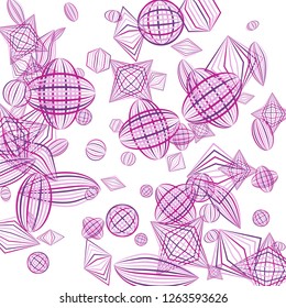 Falling geometric figures. Abstract background with color striped figures for poster or mobile application. Background with falling color striped geometric figures for your design. Vector texture.