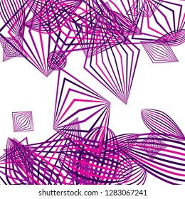 Falling geometric figures. Abstract background with color striped figures for poster or mobile application. Background with falling colorful geometric figures for your design. Vector texture.