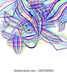 Falling geometric figures. Abstract background with color striped figures for mobile application or print. Background with falling colorful geometric figures for your design. Vector texture.