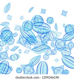 Falling geometric figures. Abstract background with color striped figures for poster or mobile application. Background with falling color striped geometric figures for your design. Vector texture.