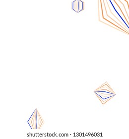 Falling geometric figures. Abstract background with color striped figures for card or poster. Background with falling color striped geometric figures for your design. Vector texture.