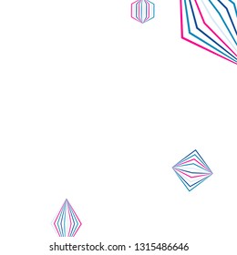 Falling geometric figures. Abstract background with color striped figures for poster or mobile application. Background with falling color striped geometric figures for your design. Vector texture.