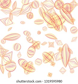 Falling geometric figures. Abstract background with color striped figures for poster or mobile application. Background with falling color striped geometric figures for your design. Vector texture.