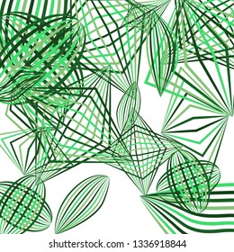 Falling geometric figures. Abstract background with color striped figures for mobile application or banner. Background with falling color striped geometric figures for your design. Vector texture.