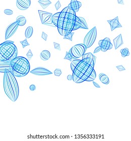 Falling geometric figures. Abstract background with color striped figures for mobile application or banner. Background with falling color striped geometric figures for your design. Vector texture.