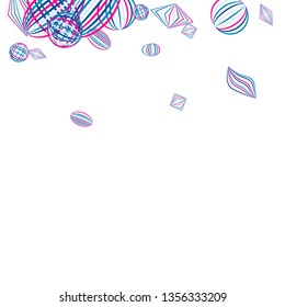 Falling geometric figures. Abstract background with color striped figures for card or poster. Background with falling color striped geometric figures for your design. Vector texture.