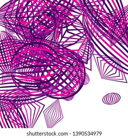Falling geometric figures. Abstract background with color striped figures for poster or mobile application. Background with falling colorful geometric figures for your design. Vector texture.