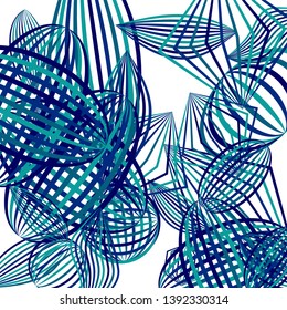 Falling geometric figures. Abstract background with color striped figures for mobile application or banner. Background with falling color striped geometric figures for your design. Vector texture.