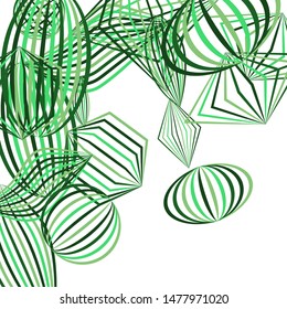 Falling geometric figures. Abstract background with color striped figures for mobile application or banner. Background with falling color striped geometric figures for your design. Vector texture.