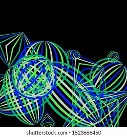 Falling geometric figures. Abstract background with color striped figures for poster or mobile application. Background with falling colorful geometric figures for your design. Vector texture.