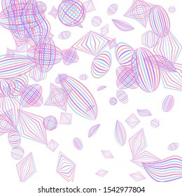 Falling geometric figures. Abstract background with color striped figures for poster or mobile application. Background with falling color striped geometric figures for your design. Vector texture.