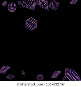 Falling geometric figures. Abstract background with color striped figures for card or poster. Background with falling colorful geometric figures for your design. Vector texture.